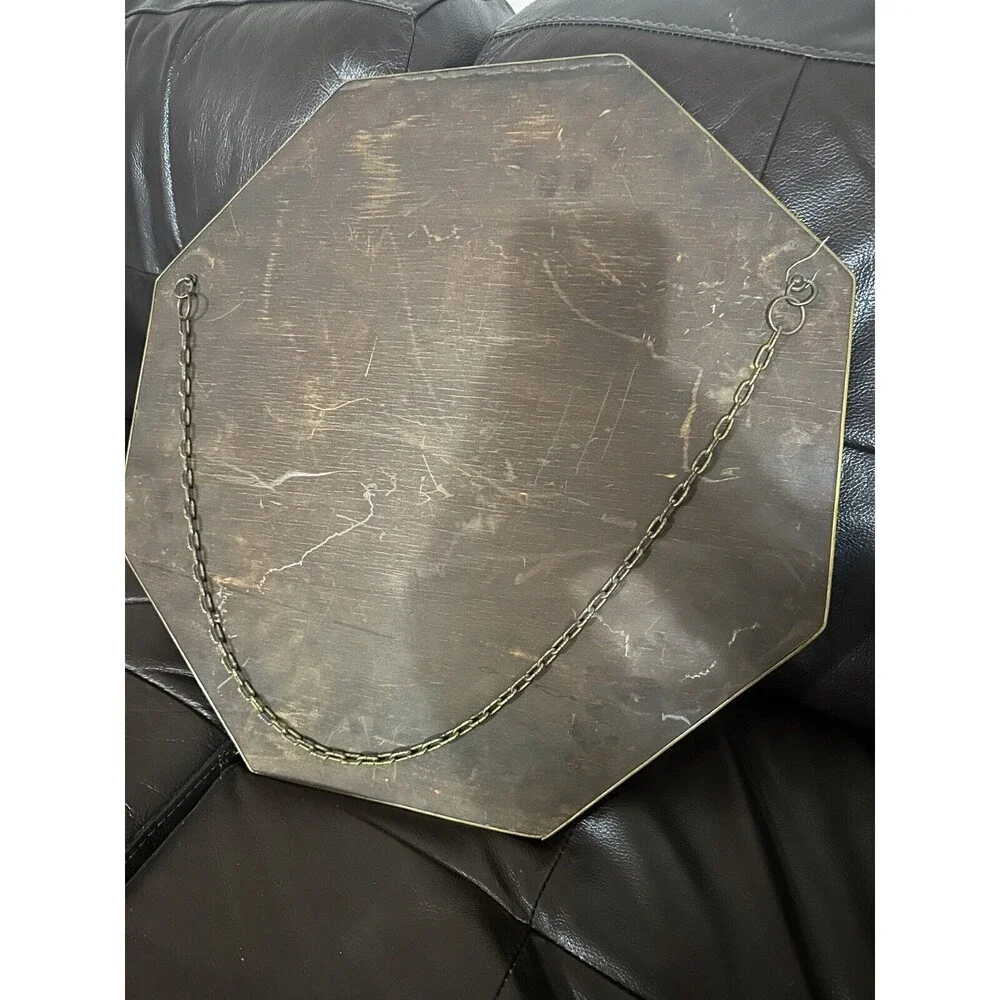 Brass Framed Mirror Ornate Floral Repousse Unique Accent Mirror VTG